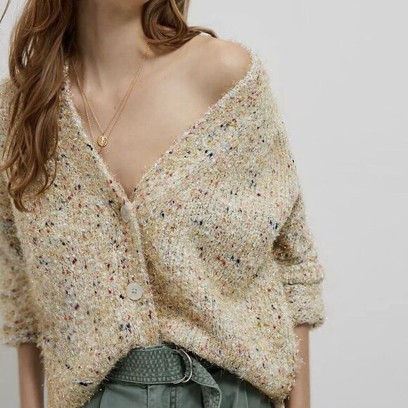 Anthropologie Sweaters - Maeve Anthropologie Wool Chunky Knit Cardigan Womens Twinkle Crop Sweater Medium